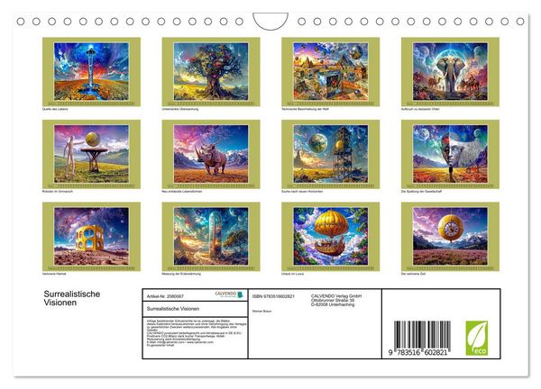 Produktbild: Surrealistische Visionen (Wandkalender 2026 DIN A4 quer), CALVENDO Monatskalender