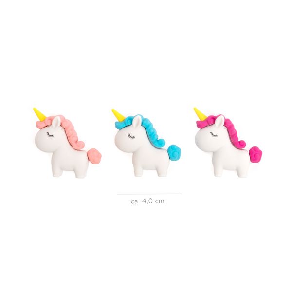 Produktbild: Dreamland Radierer Einhorn 3fach sort