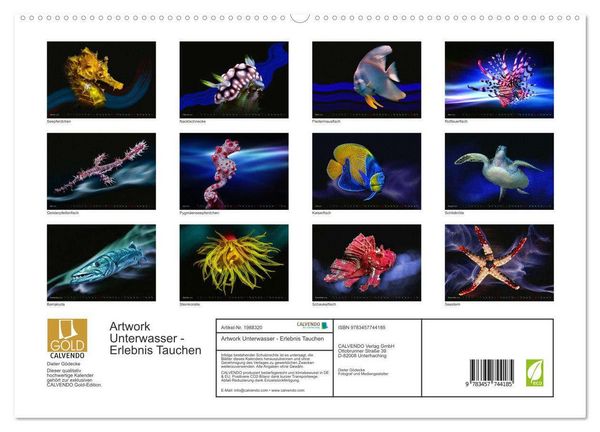 Produktbild: Artwork Unterwasser - Erlebnis Tauchen (hochwertiger Premium Wandkalender 2026 DIN A2 quer), Kunstdruck in Hochglanz