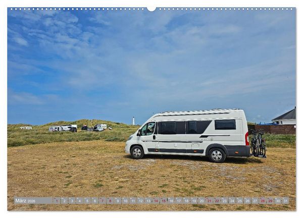 Produktbild: Mit dem Wohnmobil entlang der K&uuml;ste D&auml;nemarks (hochwertiger Premium Wandkalender 2026 DIN A2 quer), Kunstdruck in Hochglanz