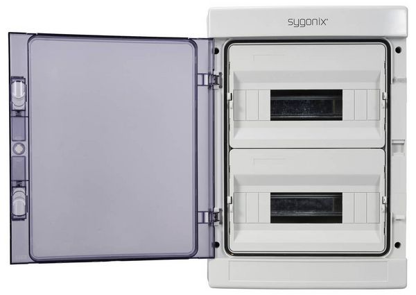 Produktbild: Sygonix SY-6696060 Kleinverteiler Oberfl&auml;chenmontage Anzahl Teilungen = 24 Anzahl Reihen = 2 Inhalt 1 St.