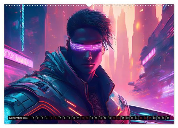 Produktbild: Cyberpunk (Wandkalender 2026 DIN A2 quer), CALVENDO Monatskalender