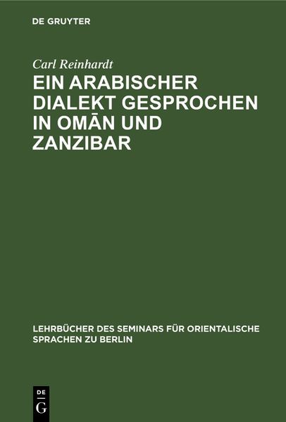 Produktbild: Ein Arabischer Dialekt gesprochen in Omān und Zanzibar