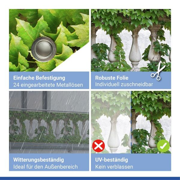 Produktbild: Balkon-Sichtschutz Mod. Efeu-Zaun, 5 m, UV- und witterungsbest&auml;ndig
