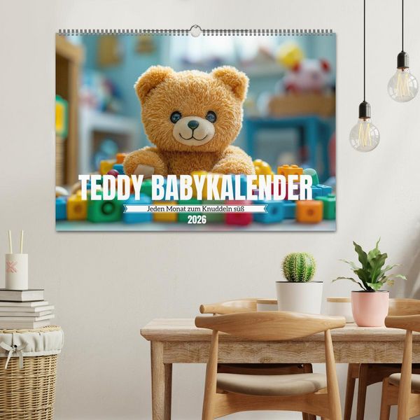 Produktbild: Teddy Babykalender - Jeden Monat zum Knuddeln s&uuml;&szlig; (Wandkalender 2026 DIN A2 quer), CALVENDO Monatskalender
