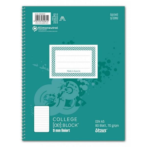 Produktbild: Collegeblock A5 80BL liniert