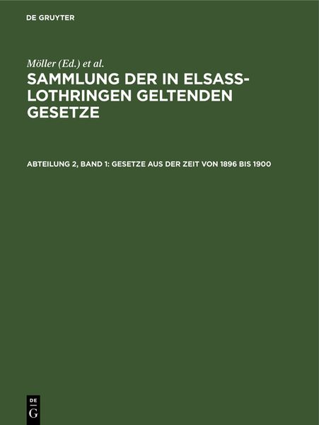 Produktbild: Gesetze aus der Zeit von 1896 bis 1900