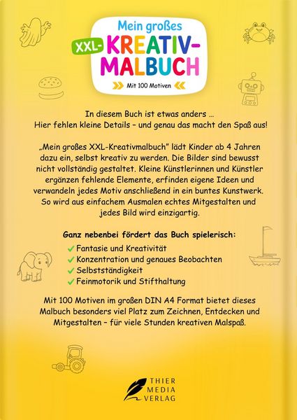 Produktbild: Mein gro&szlig;es XXL-Kreativmalbuch f&uuml;r Kinder ab 4 Jahren