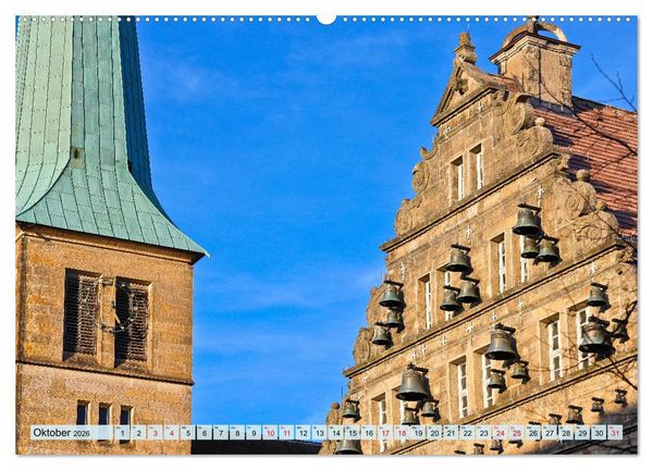 Produktbild: Hameln - Fachwerk und Weserrenaissance (hochwertiger Premium Wandkalender 2026 DIN A2 quer), Kunstdruck in Hochglanz