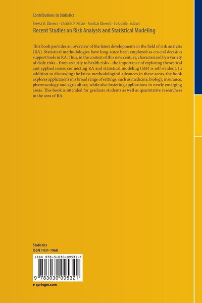 Produktbild: Recent Studies on Risk Analysis and Statistical Modeling