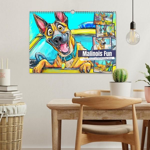 Produktbild: Malinois Fun. Lustige Cartoons vom Diensthund des Jahres! (Wandkalender 2026 DIN A3 quer), CALVENDO Monatskalender