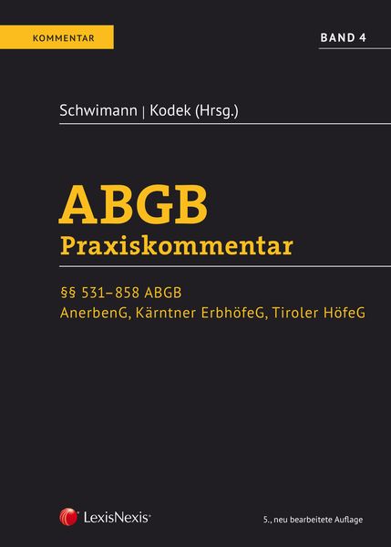 Produktbild: ABGB Praxiskommentar / ABGB Praxiskommentar - Band 4, 5. Auflage