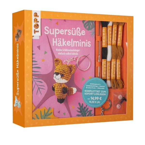 Kreativ-Set Supersüße Häkelminis. Anleitungsbuch + Material