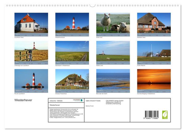 Produktbild: Westerhever (hochwertiger Premium Wandkalender 2026 DIN A2 quer), Kunstdruck in Hochglanz