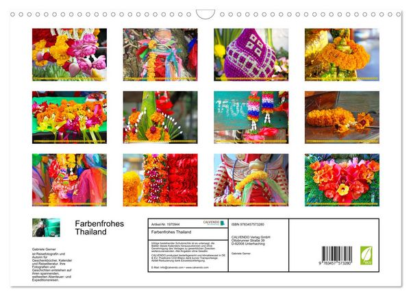Produktbild: Farbenfrohes Thailand (Wandkalender 2026 DIN A3 quer), CALVENDO Monatskalender