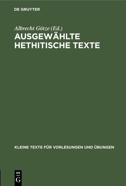 Produktbild: Ausgew&auml;hlte Hethitische Texte