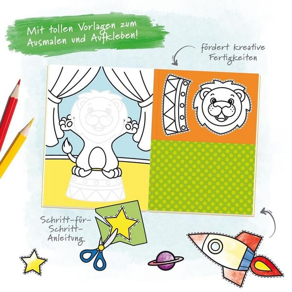 Produktbild: Tr&ouml;tsch Bastelbuch mit Bastelb&ouml;gen Kinderbastelei ab 3 Jahren