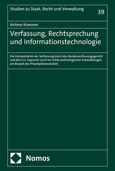Produktbild: Verfassung, Rechtsprechung und Informationstechnologie