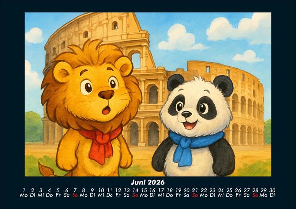 Produktbild: Buschi und Pippin - Reise zu den Weltwundern 2026 Fotokalender DIN A4