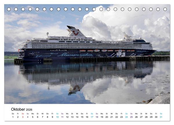 Produktbild: Riesen der Meere - Kreuzfahrtschiffe (Tischkalender 2026 DIN A5 quer), CALVENDO Monatskalender