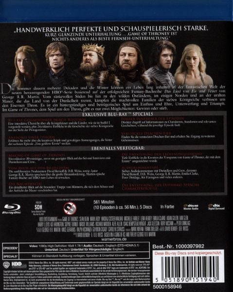 Produktbild: Game of Thrones - Staffel 1 [5 BRs]