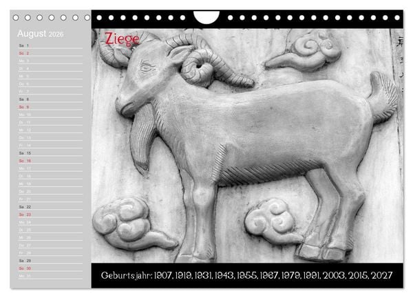 Produktbild: Das Chinesische Horoskop / Geburtstagskalender (Wandkalender 2026 DIN A4 quer), CALVENDO Monatskalender