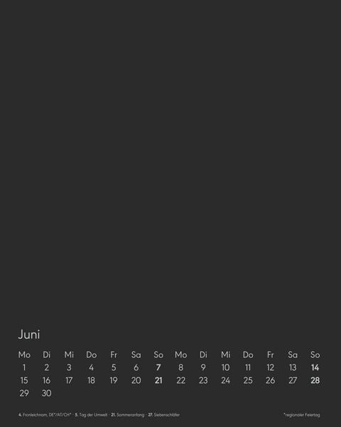 Produktbild: Kreativ-Kalender Tischaufsteller hoch schwarz 2026 - 16 x 20 - Foto, Malen, Basteln A4 - datiert - Kreativkalender - Foto-Kalender - Alpha Edition