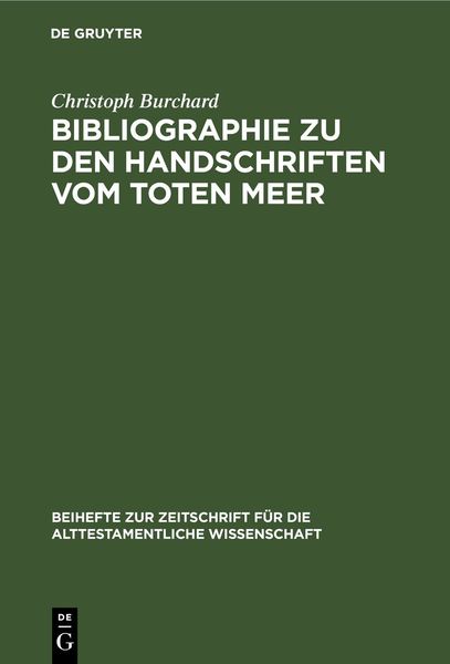 Produktbild: Bibliographie zu den Handschriften vom Toten Meer