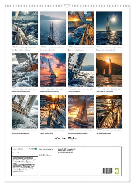 Produktbild: Wind und Wellen (Wandkalender 2026 DIN A2 hoch), CALVENDO Monatskalender