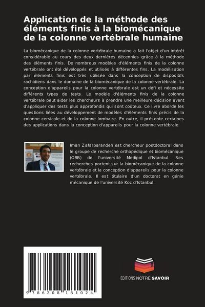 Produktbild: Application de la m&eacute;thode des &eacute;l&eacute;ments finis &agrave; la biom&eacute;canique de la colonne vert&eacute;brale humaine