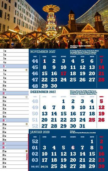 Produktbild: Drei-Monatskalender Sachsen 2027