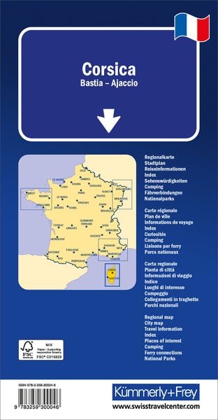 Produktbild: K&uuml;mmerly+Frey Regional-Strassenkarte Korsika 1:150.000