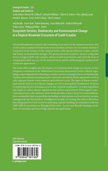 Produktbild: Ecosystem Services, Biodiversity and Environmental Change in a Tropical Mountain Ecosystem of South Ecuador