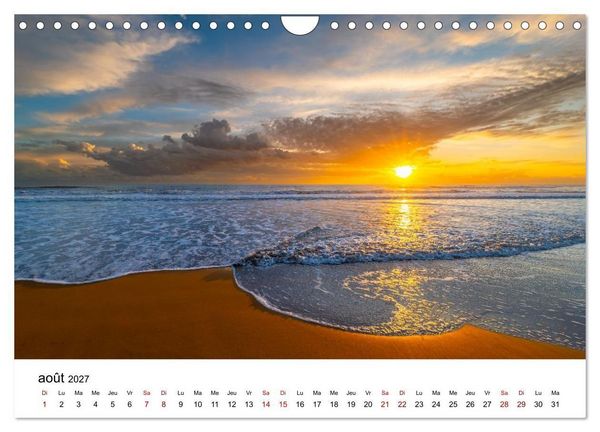 Produktbild: Couchers de soleil magiques &ndash; Jeux de lumi&egrave;re entre ciel et terre (Calendrier mural 2027 DIN A4 vertical), CALVENDO calendrier mensuel