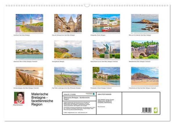Produktbild: Malerische Bretagne - facettenreiche Region (Wandkalender 2026 DIN A2 quer), CALVENDO Monatskalender
