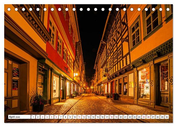 Produktbild: Rund um die Kr&auml;merbr&uuml;cke - Ein St&uuml;ck Mittelalter in Erfurt (Tischkalender 2026 DIN A5 quer), CALVENDO Monatskalender