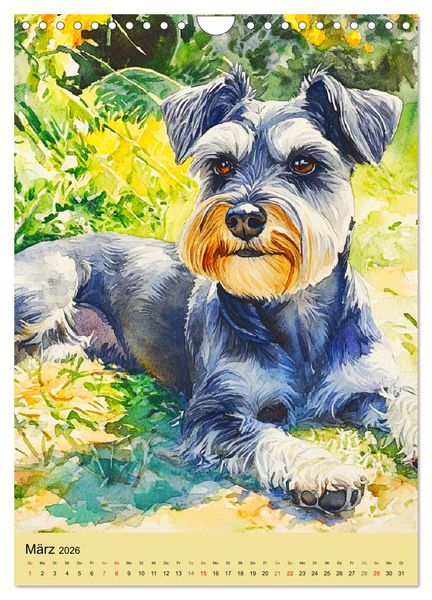 Produktbild: Bezaubernde Hunde. Unsere Freunde im lieblichen Aquarell-Stil (Wandkalender 2026 DIN A4 hoch), CALVENDO Monatskalender