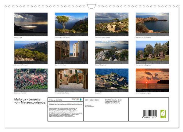 Produktbild: Mallorca - Jenseits vom Massentourismus (Wandkalender 2026 DIN A3 quer), CALVENDO Monatskalender