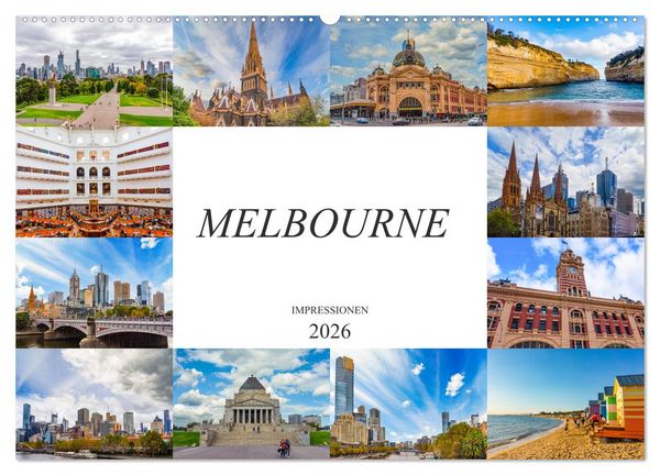 Melbourne Impressionen (Wandkalender 2026 DIN A2 quer), CALVENDO Monatskalender