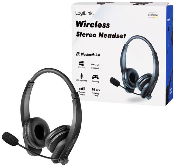 Produktbild: LogiLink BT0060 On Ear Headset Bluetooth&reg; Stereo Schwarz Computer