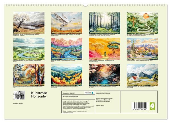 Produktbild: Kunstvolle Horizonte (hochwertiger Premium Wandkalender 2026 DIN A2 quer), Kunstdruck in Hochglanz