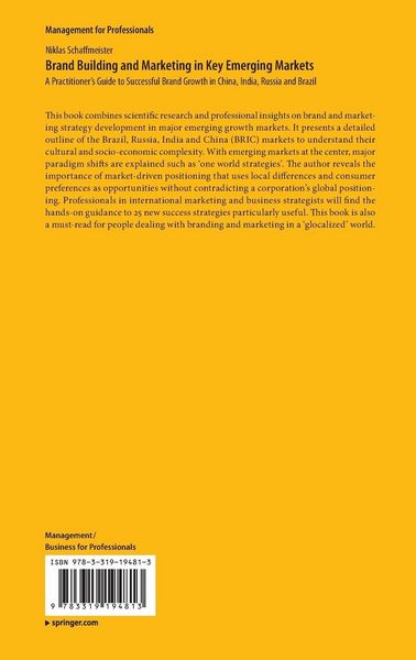 Produktbild: Brand Building and Marketing in Key Emerging Markets