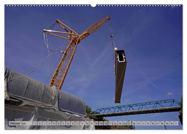 Produktbild: Die Saalequerung Salzm&uuml;nde &ndash; Br&uuml;ckenbau der A143 (Wandkalender 2026 DIN A2 quer), CALVENDO Monatskalender