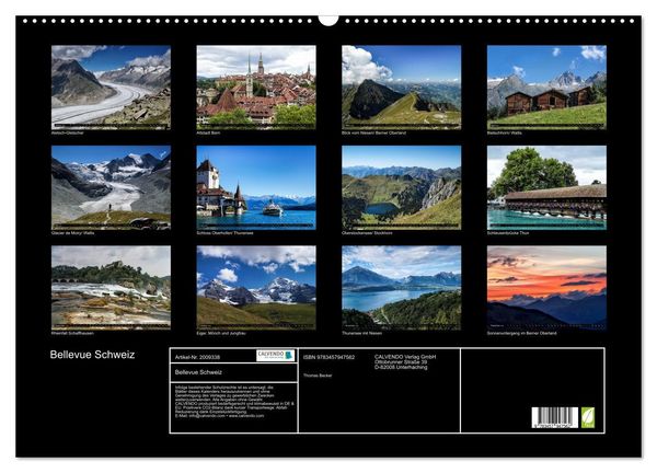 Produktbild: Bellevue Schweiz (Wandkalender 2026 DIN A2 quer), CALVENDO Monatskalender