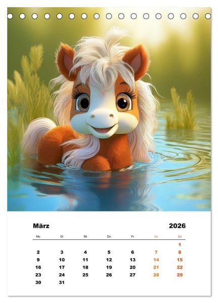 Produktbild: Lustige Ponys (Tischkalender 2026 DIN A5 hoch), CALVENDO Monatskalender