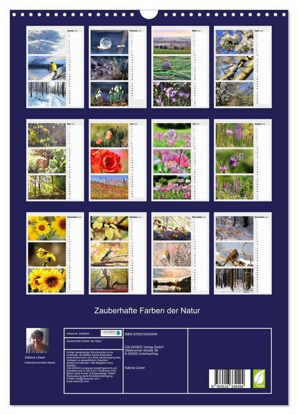 Produktbild: Zauberhafte Farben der Natur (Wandkalender 2026 DIN A3 hoch), CALVENDO Monatskalender
