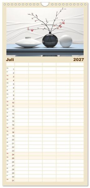 Produktbild: Familienplaner 2027 - Zen mit 5 Spalten (Wandkalender, 21 x 45 cm) CALVENDO