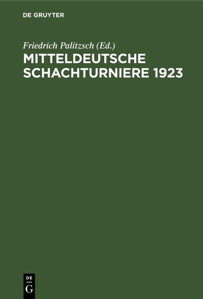 Produktbild: Mitteldeutsche Schachturniere 1923
