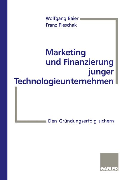 Produktbild: Marketing und Finanzierung junger Technologieunternehmen