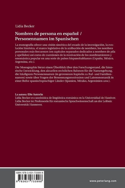 Produktbild: Personennamen im Spanischen / Nombres de persona en espa&ntilde;ol